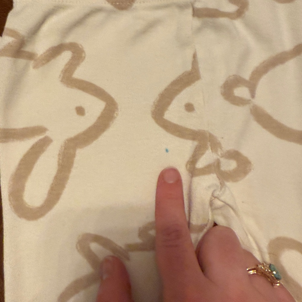 Carter's Bunny Print Kids Pajama Set - Cream and Tan - Picture 2 of 3